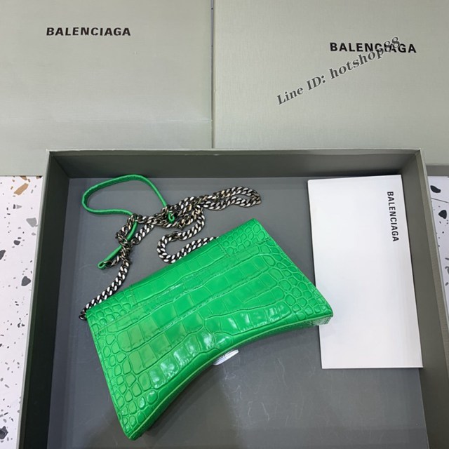 Balenciaga專櫃爆款鱷魚紋鏈條包女士肩背包 巴黎世家沙漏鏈條斜挎包 fyj1878